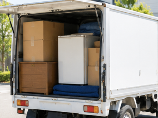 家具や家電などの荷物を配送するスタッフ