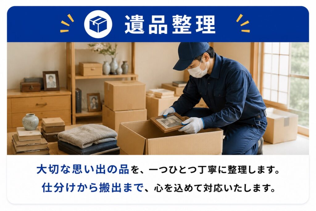 すっきりまるの遺品整理|思い出の品の仕分けから搬出まで丁寧に対応